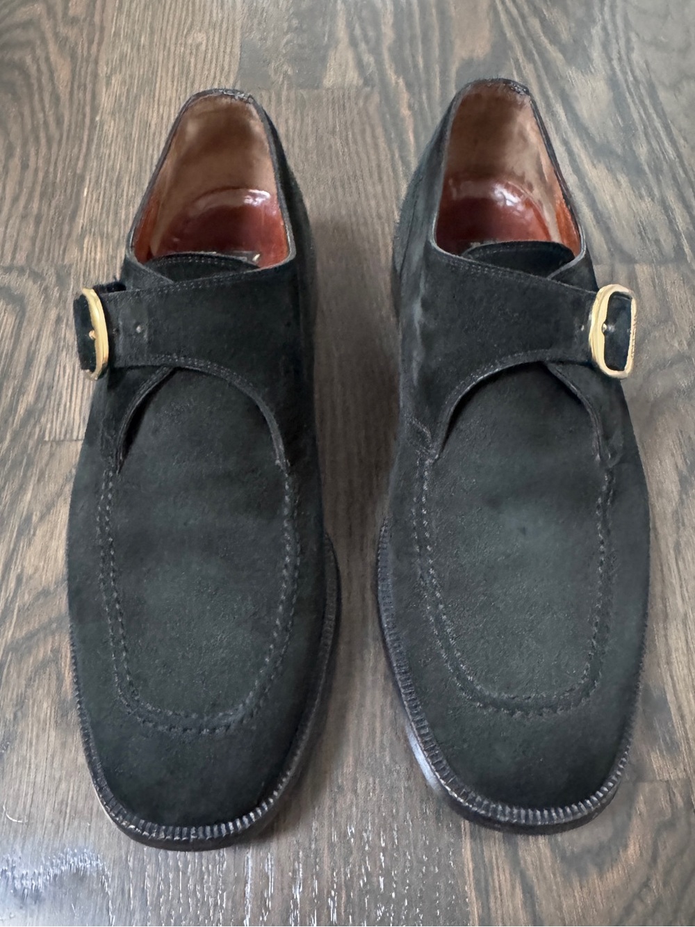 Fratelli Rossetti - Black Suede Monk Strap Loafers – Made in Italy